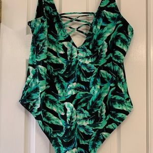 Plus Size Tropical One Piece Swimsuit